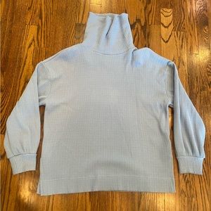 Gap 24/7 Split-Hem Waffle Turtleneck Shirt/Sweater Size Medium Slate‎ Blue